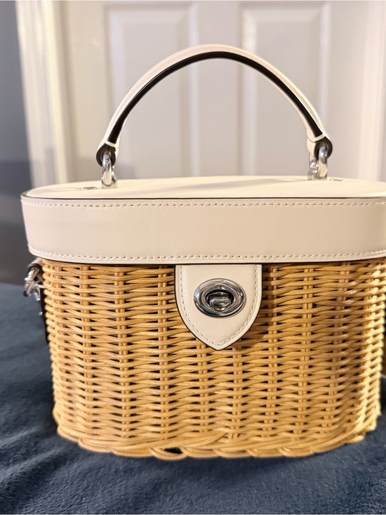 Coach Handbags - Authentic Coach Wicker Top Handle Crossbody Bag|Ivory Leather|
